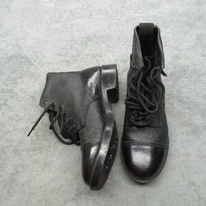 Grafters Cadet Mens Boots 8 Black Leather Lace Ankle Boots Combat Military M166A